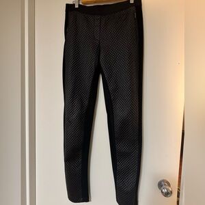 Faux leather pants - quilted front and smooth knit back panel.